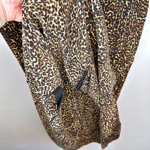 NWT The Kooples Baby Leopard Silk Faux Wrap Short Sleeve Mini Dress Medium - Picture 11 of 13